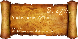 Diminescur Ábel névjegykártya